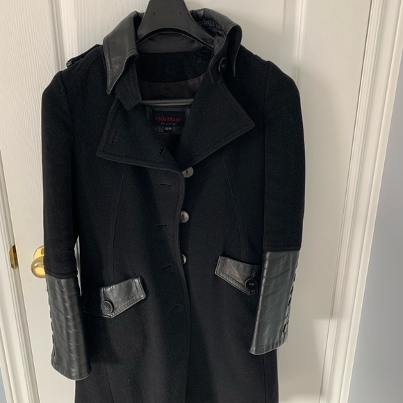 Hide House Collection black with Leather coat - Picture 1 of 3